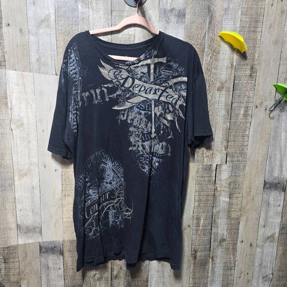 Departed Black Punk Emo Alt Graphic Tee - Picture 1 of 4